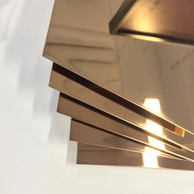 Cold Rolled 316 1mm Stainless Steel Sheets 6k Gold Mirror Sheet With Film